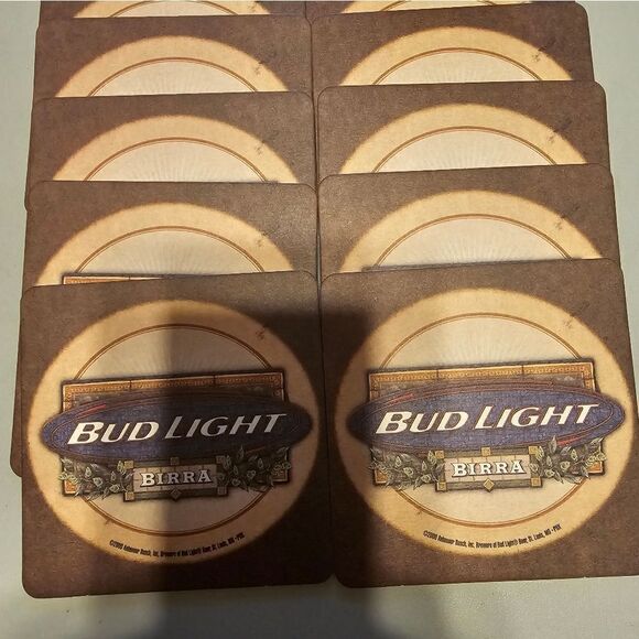 Budlight Coasters Birra set of 10 NWOT - Picture 1 of 4